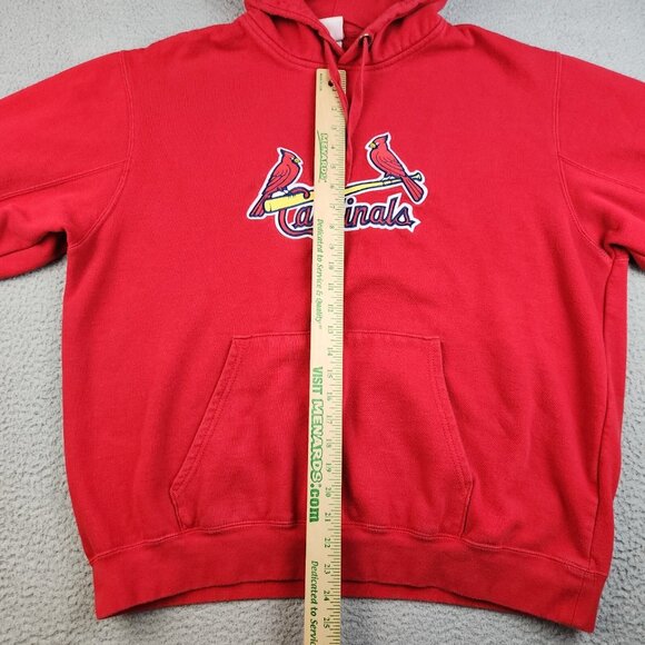 MLB Majestic Pocket Jumper St Louis Cardinals Sweatshirt Hoodie Mens Large Red - Picture 4 of 8